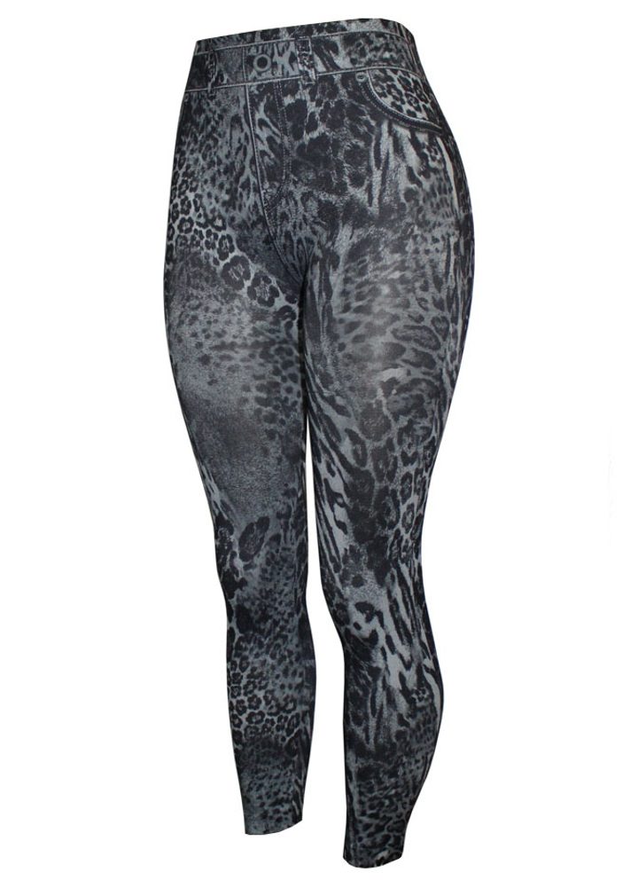 Javel® Women's Sexy Fashion Denim Leopard Print Spandex Leggings