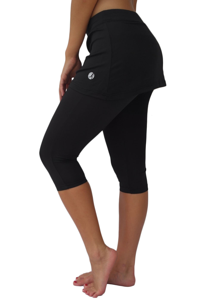 Necessity® Women’s Athletic Yoga Capri Leggings with Attached Skirt ...