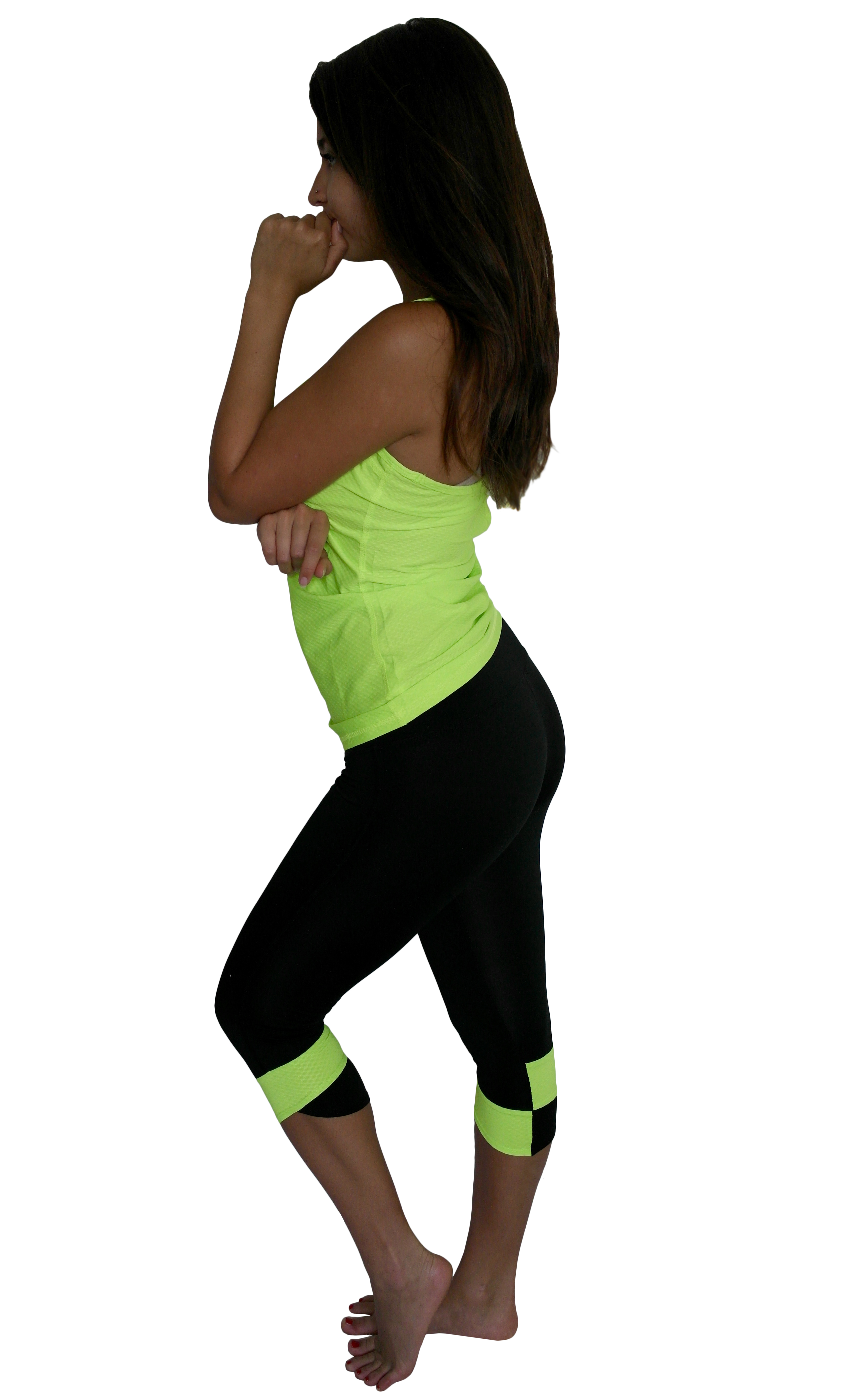 TeeRex Short Yoga Capri Leggings - Neon Tunnel –