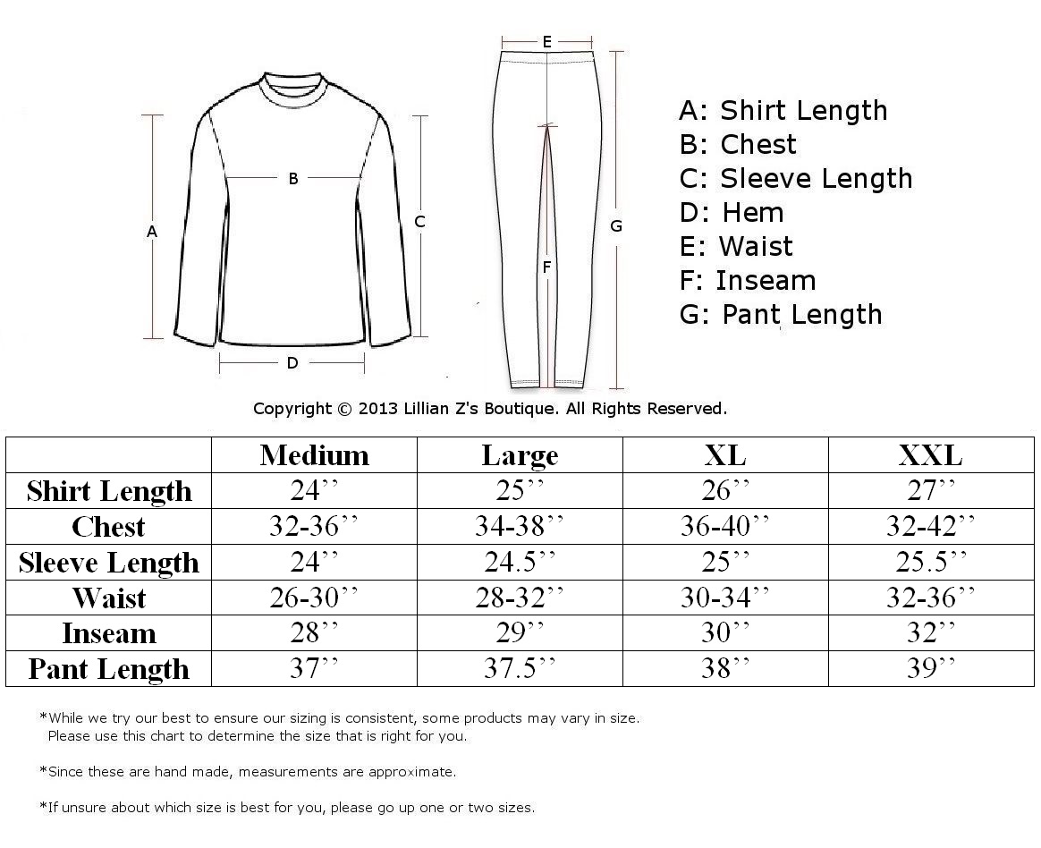 Underwear Size Chart Men's
